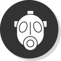 gas maschera glifo grigio cerchio icona vettore