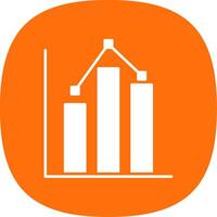 statistica glifo curva icona vettore