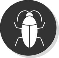 scarafaggio glifo grigio cerchio icona vettore