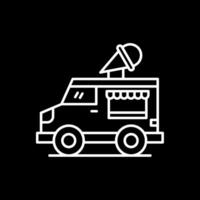 gelato furgone linea rovesciato icona vettore