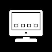 icona glifo del computer invertito vettore
