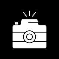 icona della fotocamera con glifo invertito vettore