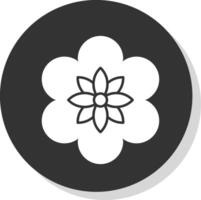 fiore glifo grigio cerchio icona vettore