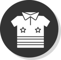 camicia glifo grigio cerchio icona vettore