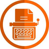 macchina da scrivere glifo arancia cerchio icona vettore