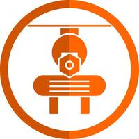 macchinari glifo arancia cerchio icona vettore
