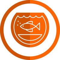 acquario glifo arancia cerchio icona vettore
