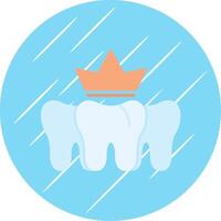 dentale corona piatto blu cerchio icona vettore