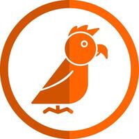 pappagallo glifo arancia cerchio icona vettore