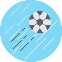 calcio tiro piatto blu cerchio icona vettore