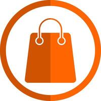 shopping Borsa glifo arancia cerchio icona vettore
