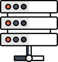 server pieno metà tagliare icona vettore
