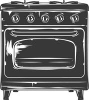 ai generato silhouette forno cucinando attrezzo nero colore solo vettore