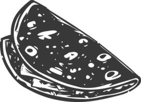 ai generato silhouette Quesadilla messicano cibo nero colore solo vettore