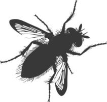 ai generato silhouette volare insetto animale nero colore solo pieno vettore