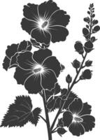 ai generato silhouette malvarosa fiore nero colore solo vettore