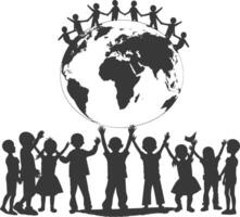 silhouette illustrazione festeggiare internazionale mondo Salute giorno nero colore solo vettore