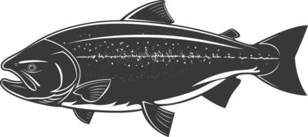 silhouette salmone pesce animale nero colore solo pieno corpo vettore