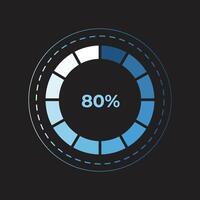 circolare pendenza Caricamento in corso cerchio icona con percentuale indicatore vettore