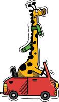 mano disegnato giraffa personaggio illustrazione, vettore