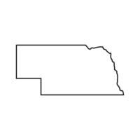Nebraska carta geografica nel vettore