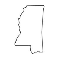 Mississippi carta geografica nel vettore