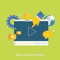 media marketing concetto. piatto illustrazione. vettore