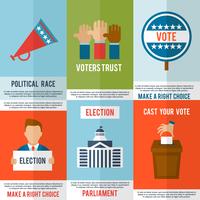 Set di poster elettorali vettore
