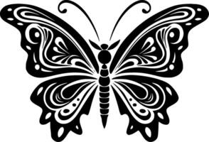 la farfalla, nero e bianca illustrazione vettore