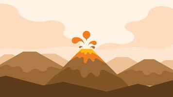 vulcanico eruzione nel un' montagna illustrazione sfondo vettore