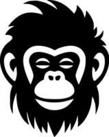 scimmia - nero e bianca isolato icona - illustrazione vettore