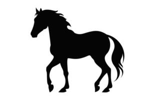 cavallo nero silhouette isolato su un' bianca sfondo vettore