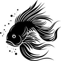 pesce rosso, minimalista e semplice silhouette - illustrazione vettore