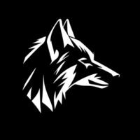 lupo - nero e bianca isolato icona - illustrazione vettore