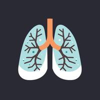 umano polmoni anatomia icona illustrazione piatto design vettore
