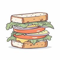 delizioso cartone animato Sandwich illustrazione design vettore