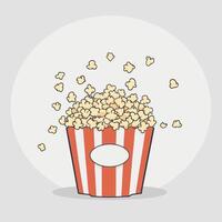 cartone animato Popcorn secchio su bianca isolato sfondo design vettore