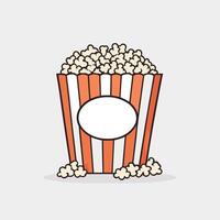 cartone animato Popcorn secchio su bianca isolato sfondo design vettore