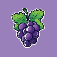 viola cartone animato uva illustrazione frutta design vettore