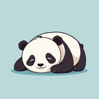 pigro panda cartone animato addormentato dire bugie su il pavimento vettore