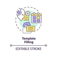 modello Riempimento Multi colore concetto icona. richiesta ingegneria tecnica. interagire con ai Modelli. il giro forma linea illustrazione. astratto idea. grafico design. facile per uso nel articolo vettore