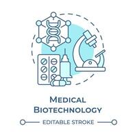 medico biotecnologia morbido blu concetto icona. medicina e farmaceutici. droga sviluppo. il giro forma linea illustrazione. astratto idea. grafico design. facile per uso nel presentazione vettore