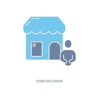 franchising proprietario concetto linea icona. semplice elemento illustrazione. franchising proprietario concetto schema simbolo design. vettore