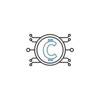 crypto moneta concetto linea icona. semplice elemento illustrazione. crypto moneta concetto schema simbolo design. vettore