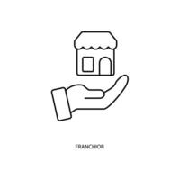 franchising concetto linea icona. semplice elemento illustrazione. franchising concetto schema simbolo design. vettore