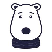 polare orso cartone animato isolato icona illustrazione grafico design vettore