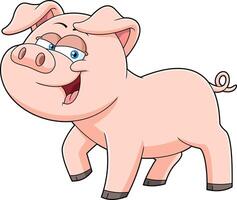 bambino maiale animale cartone animato carattere. mano disegnato illustrazione vettore