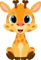 carino bambino giraffa cartone animato carattere. illustrazione piatto design vettore