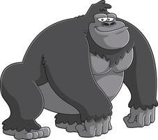 gorilla animale cartone animato carattere. mano disegnato illustrazione vettore