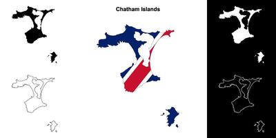 chatham isole vuoto schema carta geografica impostato vettore